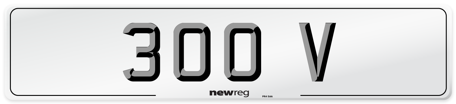 300 V Number Plate from New Reg